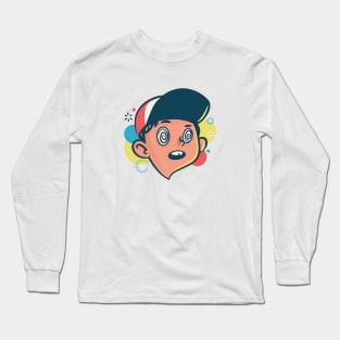 Retro Spaced Out Boy Long Sleeve T-Shirt